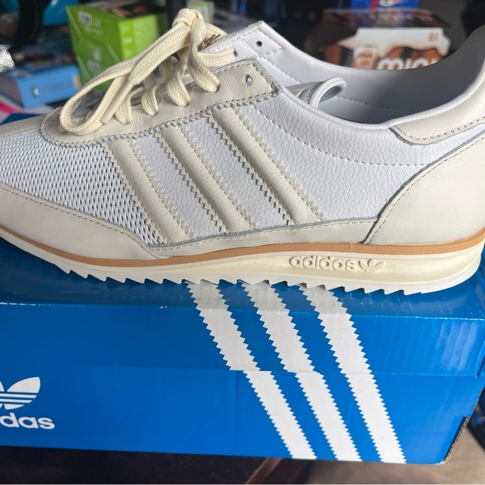 Adidas Women's White and Tan Sneakers